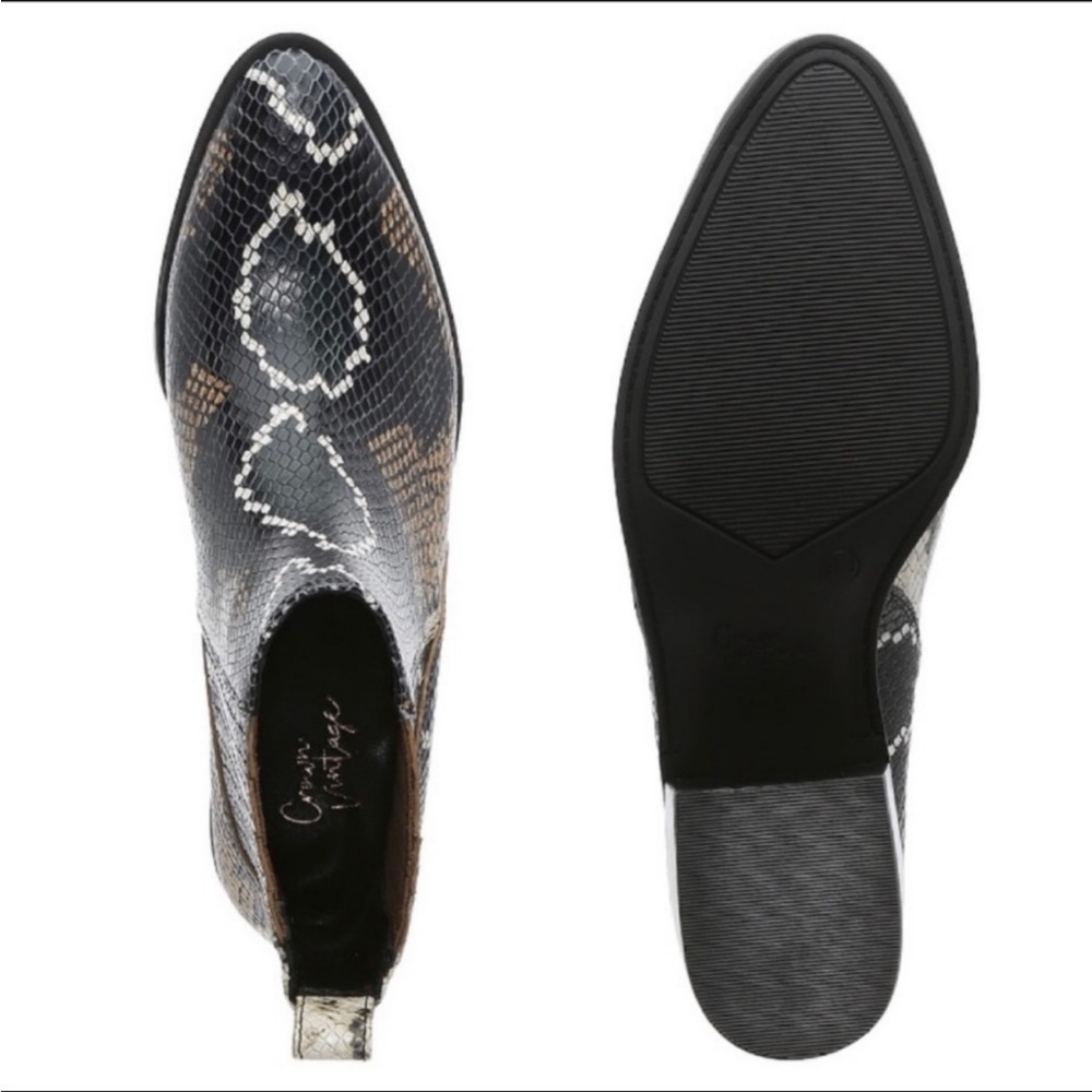 Crown Vintage Snake Print Vegan Leather Booties
